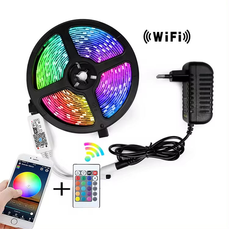 5เมตร 150LEDs TV แบคไลท์ LED สเตรป DC5V ระยะไกล 24key SMD5050 RGB สเตรป Tira สาย USB สเตรป
