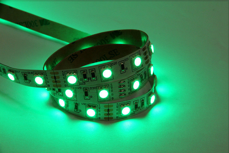 SMD5050 LED Strip Lights RGB With Remote Control Dimmable 5M 60leds ไม่มีกันน้ํา 12V Led Strip สําหรับ KTV