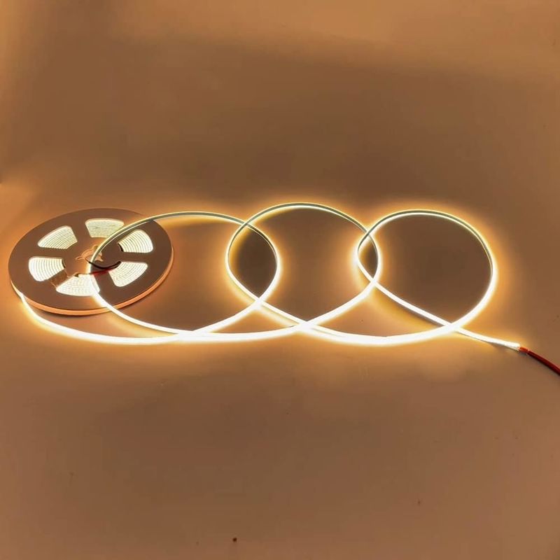 Super Narrow 3MM Width COB LED Strip Lights 400Leds/m ปรับความสั้น 5m อายุการใช้งานยาวกว่า