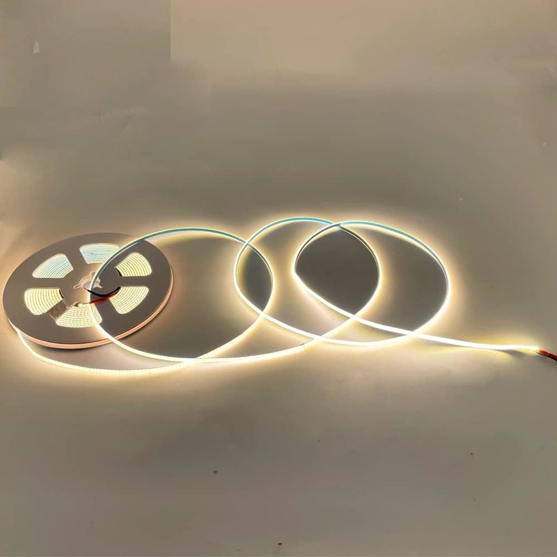 Super Narrow 3MM Width COB LED Strip Lights 400Leds/m ปรับความสั้น 5m อายุการใช้งานยาวกว่า