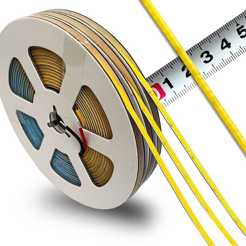 Super Narrow 3MM Width COB LED Strip Lights 400Leds/m ปรับความสั้น 5m อายุการใช้งานยาวกว่า