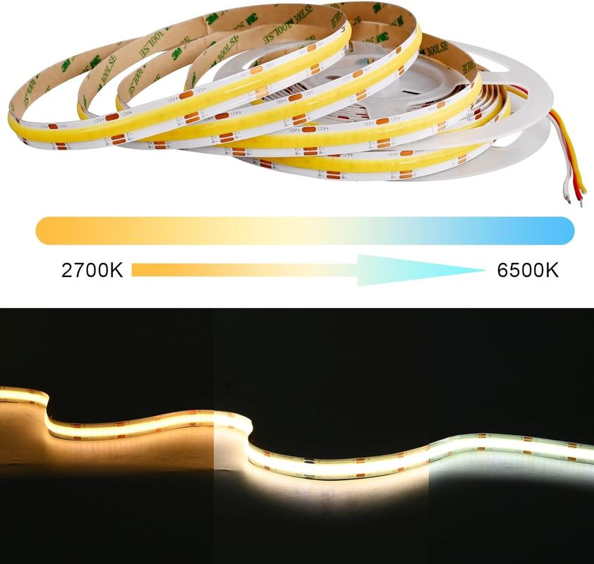 560LEDs COB LED Strip 90 CRI CCT โฟกเซบิล COB 3M พร้อมตัวปรับและเครื่องควบคุม RF มินิ