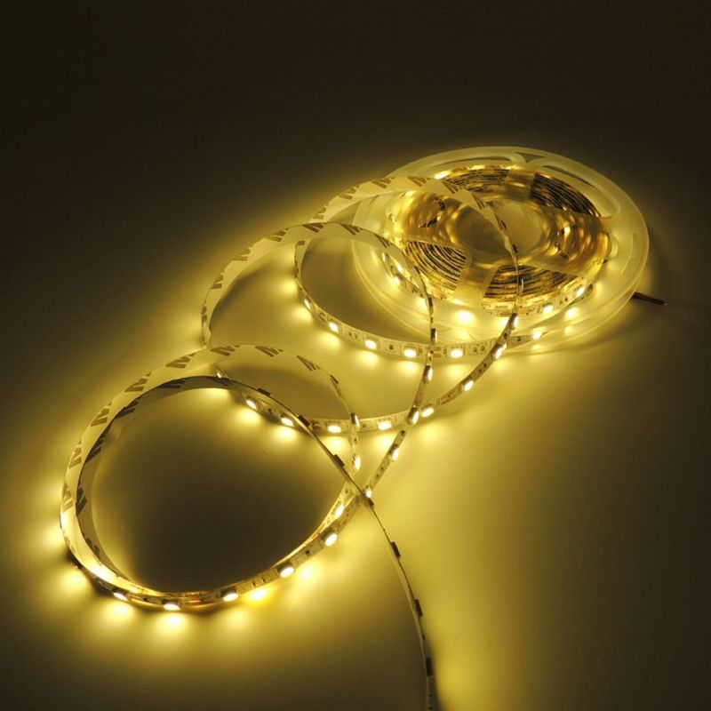 5m/roll SMD2835 สาย LED แบบยืดหยุ่น 120LEDs โรงงานตรง คุณภาพดี 8mm PCB IP20 การตกแต่งภายใน
