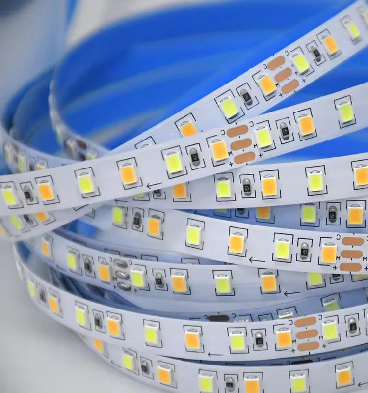 โรงงานขาย 2 สี CCT สาย LED สายไฟ 24v อุณหภูมิสี ปรับ 120LED 12V สายไฟ 2835 สายไฟ LED การตกแต่ง