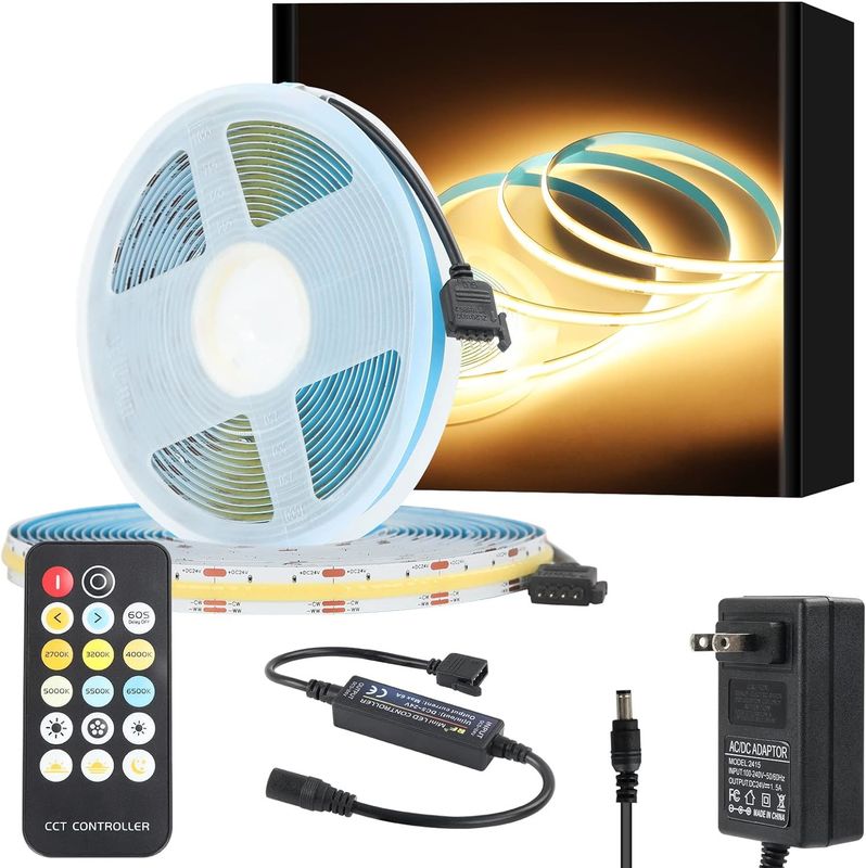 COB LED Strip Light CCT (2700K-6500K Tunable) 2M 560LEDs/m CRI90 Led Tape Light Kit พร้อมกล่องแพ็คเกจ LED Strip สําหรับบ้าน
