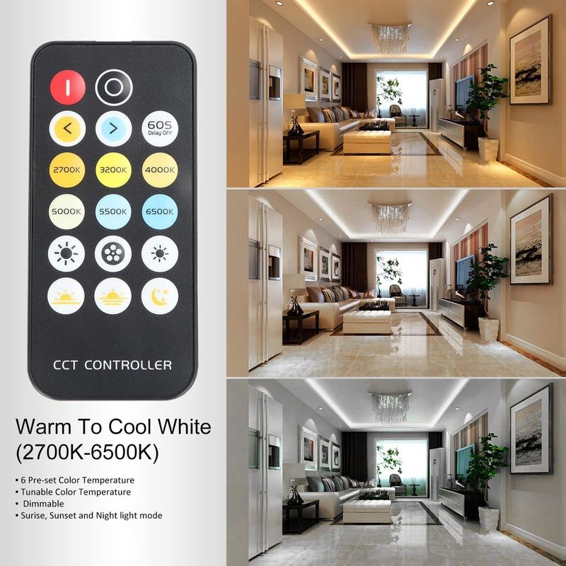 COB LED Strip Light CCT (2700K-6500K Tunable) 2M 560LEDs/m CRI90 Led Tape Light Kit พร้อมกล่องแพ็คเกจ LED Strip สําหรับบ้าน