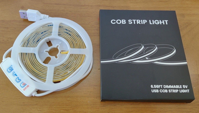 แบบใหม่ DC5V COB LED Strip Light 2M 300LEDs/m CRI90 USB Led Tape กล่องไฟ คิตพร้อมกล่อง แพ็คเกจ LED Strip สําหรับบ้าน