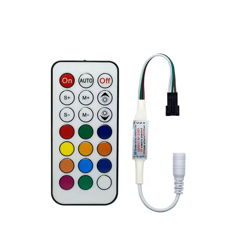 คุณภาพสูง 21key 2084 พิกเซล RF เครื่องควบคุมสีเต็ม WS2811 DC5 ~ 24V เครื่องควบคุม 2812 IC สีฝัน LED เครื่องควบคุม