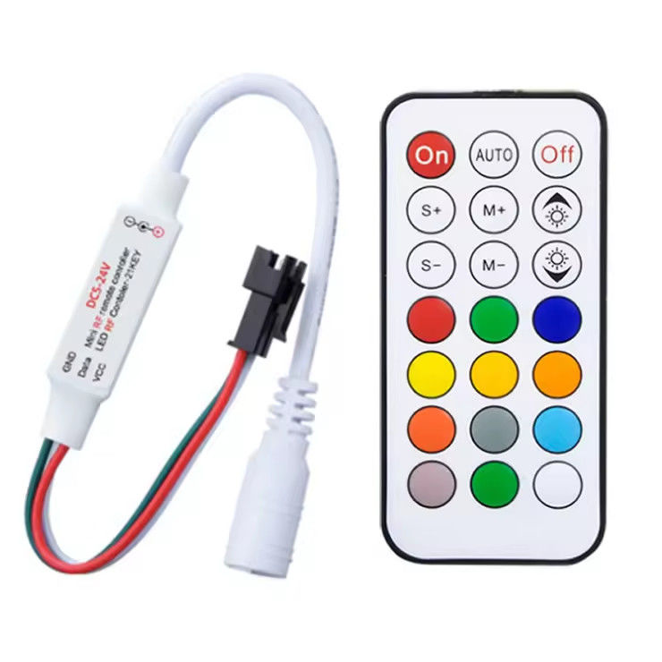 คุณภาพสูง 21key 2084 พิกเซล RF เครื่องควบคุมสีเต็ม WS2811 DC5 ~ 24V เครื่องควบคุม 2812 IC สีฝัน LED เครื่องควบคุม
