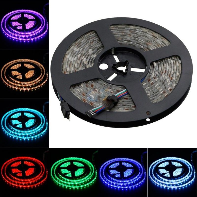 5เมตร 150LEDs TV แบคไลท์ LED สเตรป DC5V ระยะไกล 24key SMD5050 RGB สเตรป Tira สาย USB สเตรป