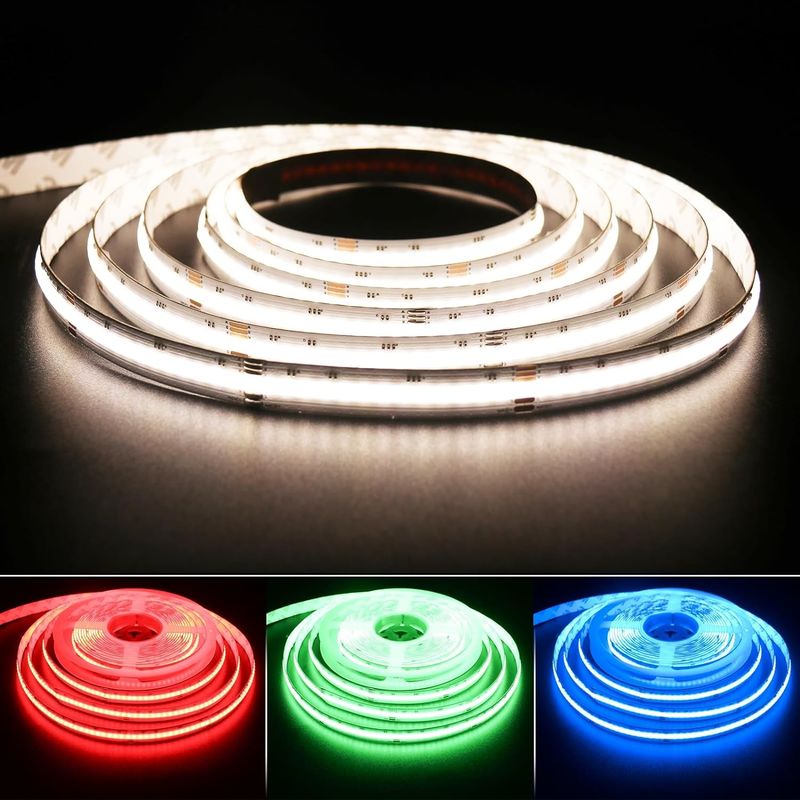 สาย LED COB RGBW 19W ที่สามารถปรับความสว่างได้ พร้อม LED 784 LED / m วัด IP20 และ DMX512/RF/Bluetooth/WiFi Control