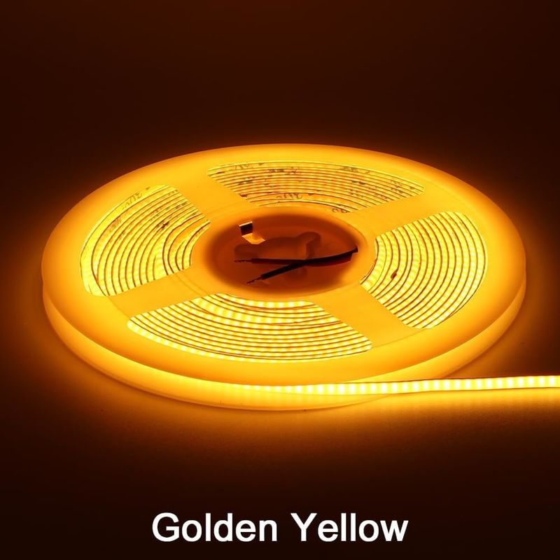 CE RoHS Certificate COB แสงสตรีป สีแดง เขียว น้ําเงินชมพู ความหนาแน่นสูง 480 แสงสตรีป แผ่นยืดหยุ่น 24V 12V