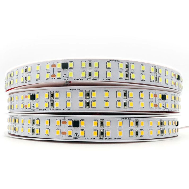 IP20 SMD2835 240LEDS 2 แถว 110V แสงสตริป LED ปรับแสงสําหรับห้องในอเมริกาใต้
