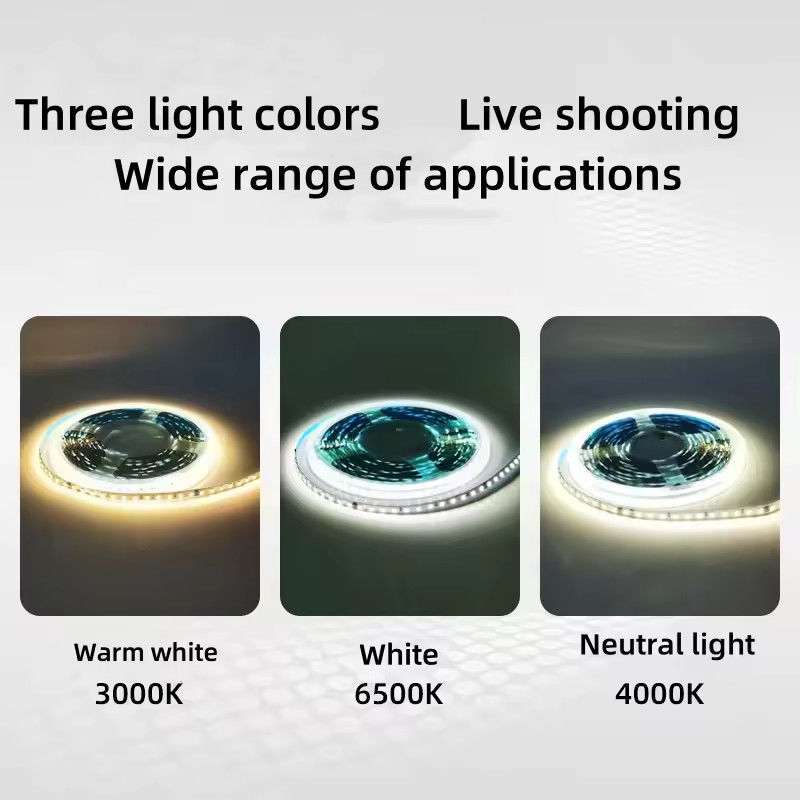120LEDs / m สาย LED แบบยืดหยุ่นสําหรับภายใน ไม่จําเป็นต้องมีคนขับ CRI80 2835 SMD 8mm PCB ความยาว 5M/10M