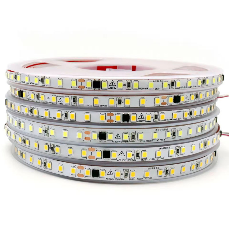 2835 120Leds 8W / M CRI80 สาย LED แบบยืดหยุ่น 5M / 10M ความยาวสําหรับการตกแต่งคริสต์มาสในบ้าน