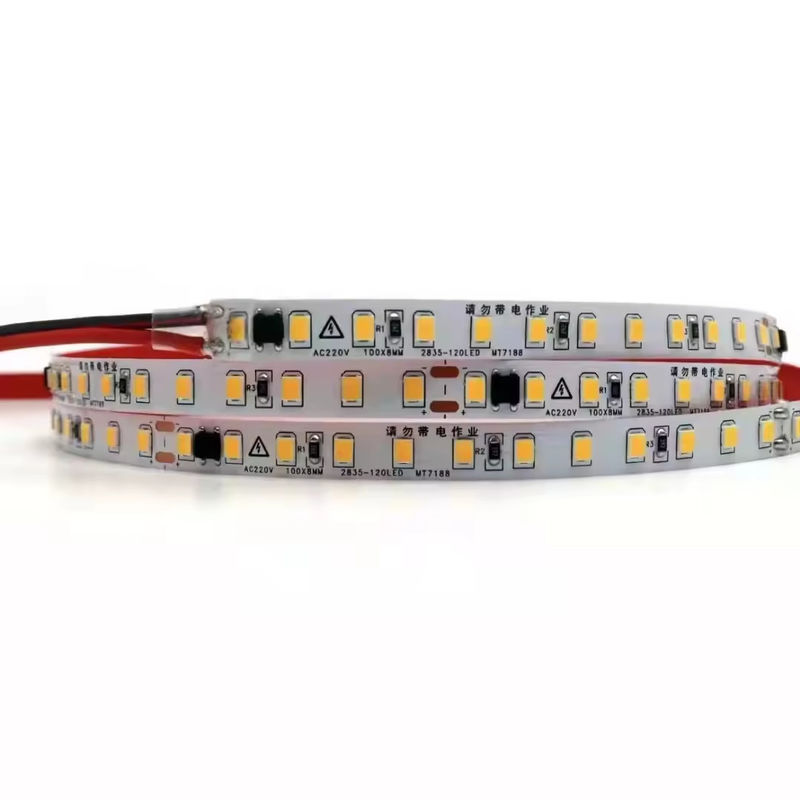ตัดได้ 110V 10cm IP65 120 LEDs 2835 LED Strip Tape Lamp ไม่กันน้ํา IP20