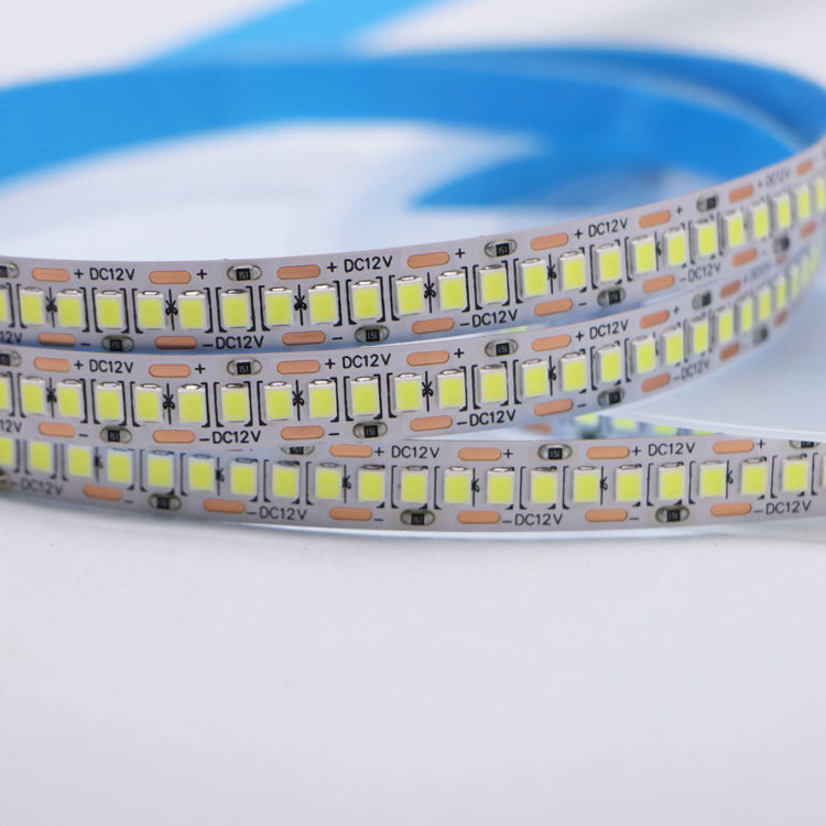 DC12V/24V 10mm 5M/Roll 2835 80Ra LED Strip กับ PCB ขาวและมุมรังสี 120 °