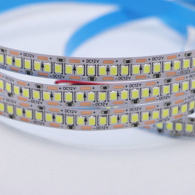 DC12V/24V 10mm 5M/Roll 2835 80Ra LED Strip กับ PCB ขาวและมุมรังสี 120 °