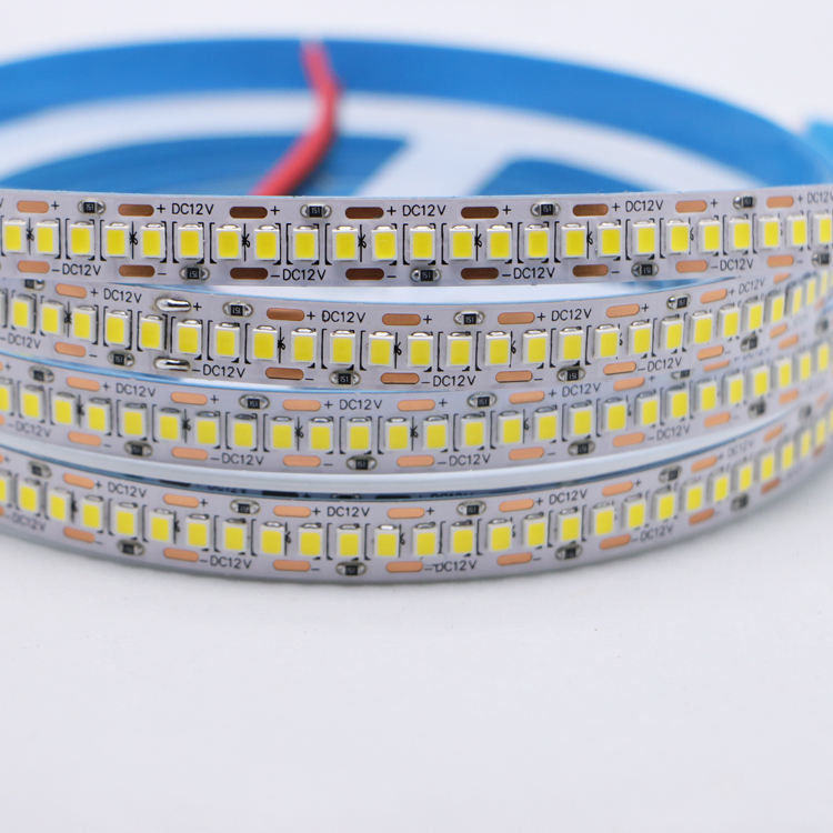 DC12V/24V 10mm 5M/Roll 2835 80Ra LED Strip กับ PCB ขาวและมุมรังสี 120 °