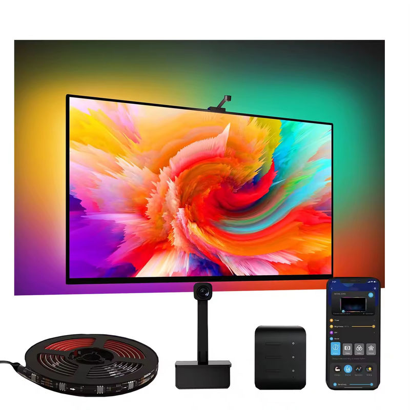 65-75 นิ้ว Alexa Google Home Ambient Smart App Wifi Immersion TV Backlights พร้อมกล้อง RGBIC