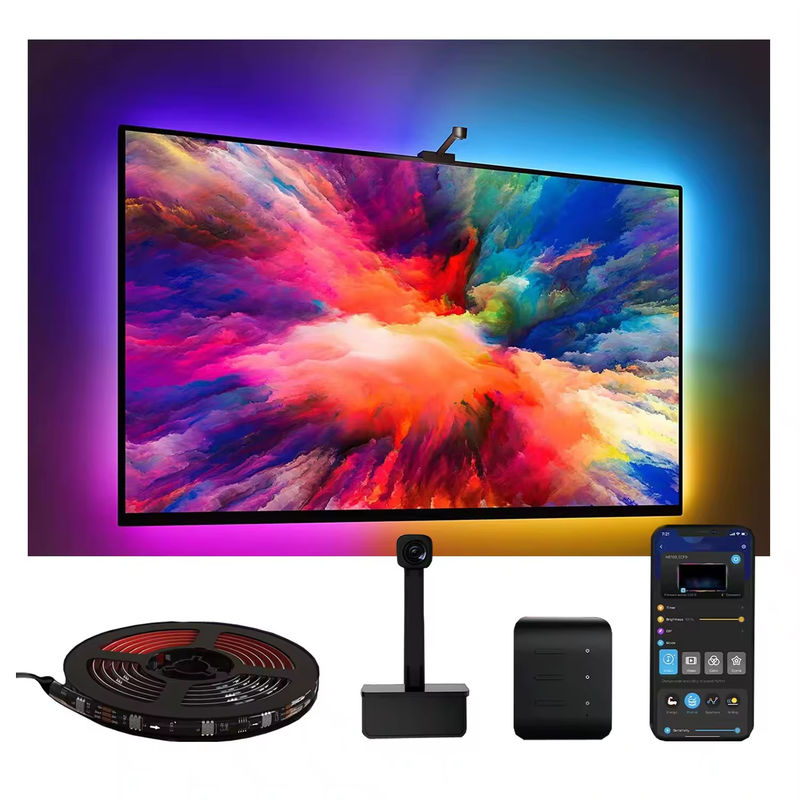 65-75 นิ้ว Alexa Google Home Ambient Smart App Wifi Immersion TV Backlights พร้อมกล้อง RGBIC