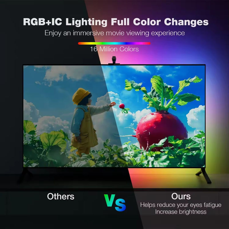 65-75 นิ้ว Alexa Google Home Ambient Smart App Wifi Immersion TV Backlights พร้อมกล้อง RGBIC
