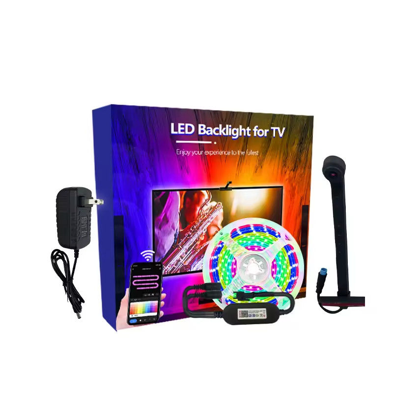 การตกแต่งบ้าน 3.8M 5M USB IP20 TV LED Backlights With Music WIFI TUYA การควบคุม APP บ้านสมาร์ท