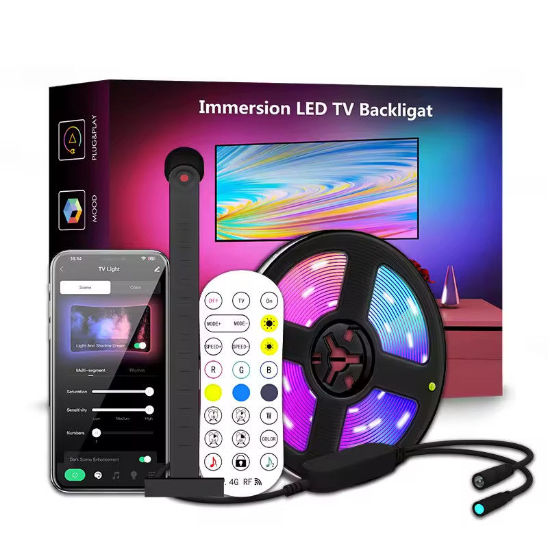 การตกแต่งบ้าน 3.8M 5M USB IP20 TV LED Backlights With Music WIFI TUYA การควบคุม APP บ้านสมาร์ท