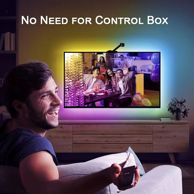 3.8m 12.5ft ROLL Alexa Google Home Ambient 55-65inches ผู้ช่วย Sync Smart Wifi Immersion TV LED Backlights กับกล้อง