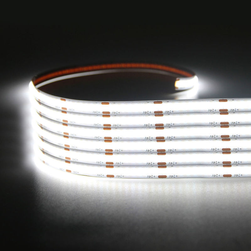 320LEDs / m LED COB สายยืดหยุ่น DC24V 12V 5m 10W สําหรับแสงภูมิทัศน์ -25 50C CRI 90