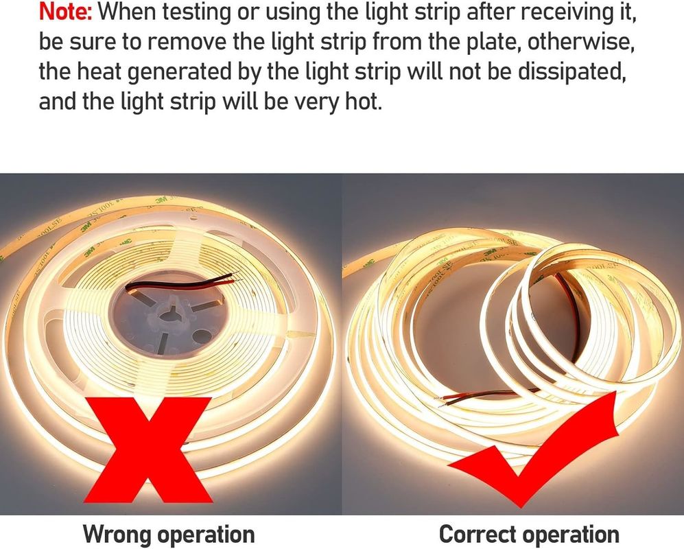การตกแต่งภายในภายนอก COB LED Strip Light CRI สูง 280 320/480 ระยะไกล