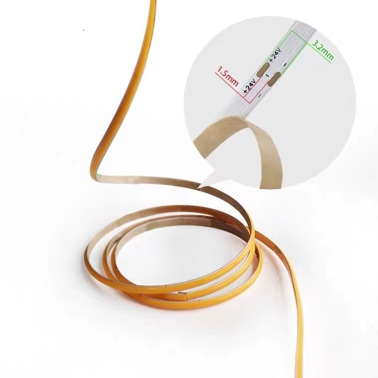 12v / 24V 8mm 90Ra 320d fob โปรไฟล์อลูมิเนียม COB LED Strip สําหรับตกแต่ง