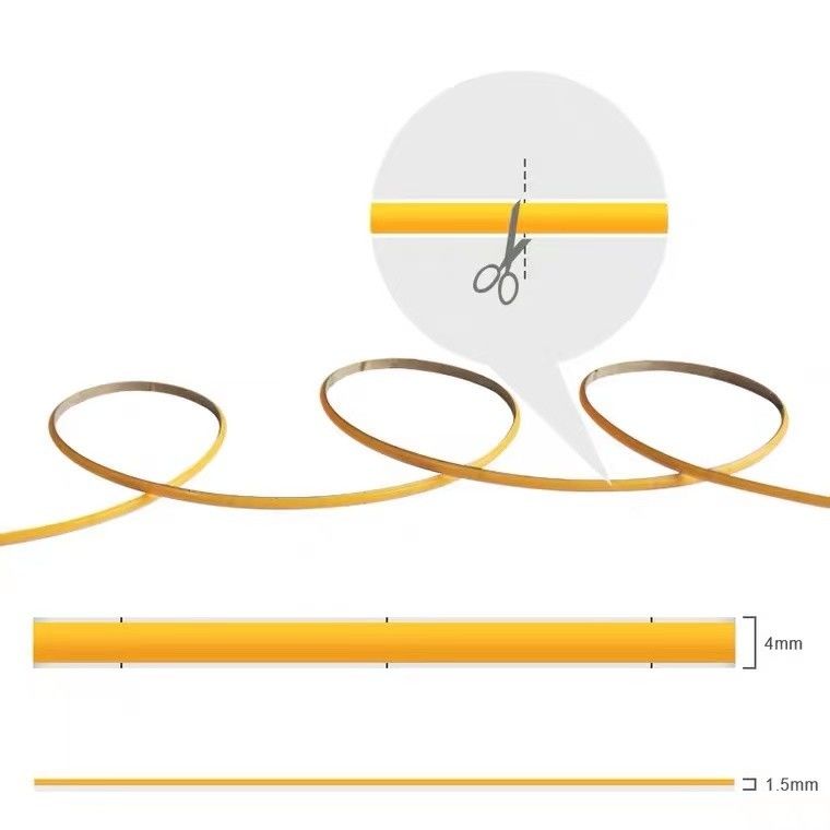 12v / 24V 8mm 90Ra 320d fob โปรไฟล์อลูมิเนียม COB LED Strip สําหรับตกแต่ง