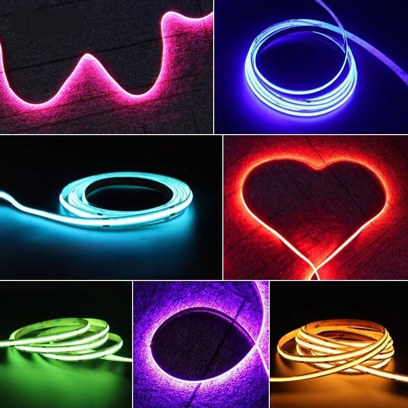 12v / 24V 8mm 90Ra 320d fob โปรไฟล์อลูมิเนียม COB LED Strip สําหรับตกแต่ง