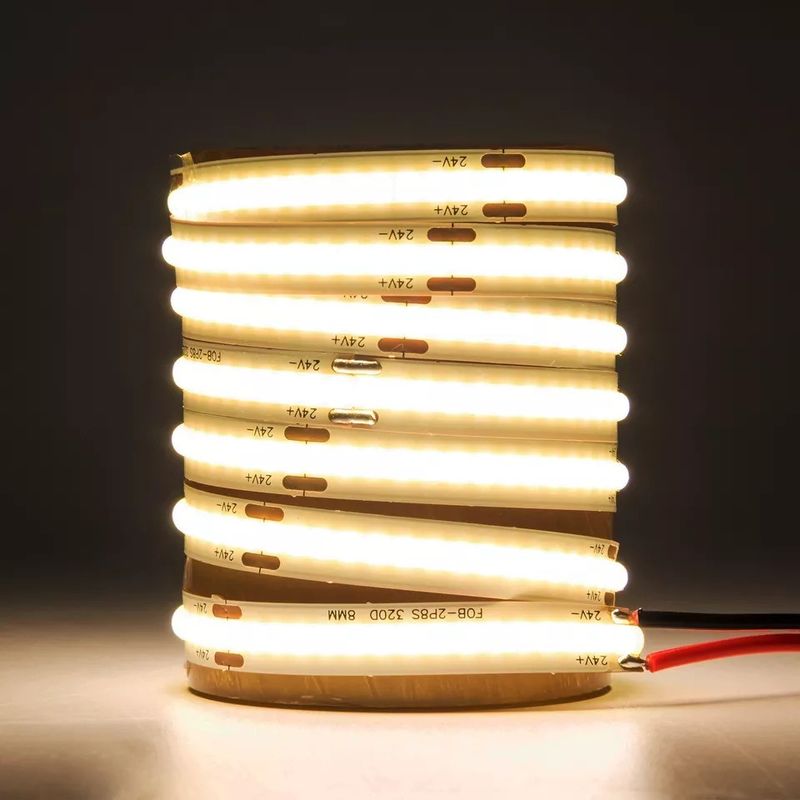 12V 24V กันน้ํา IP65 IP67 IP68 CRI90 ปรับความลับ 5M Flexible COB LED Strip สําหรับภายในภายนอก