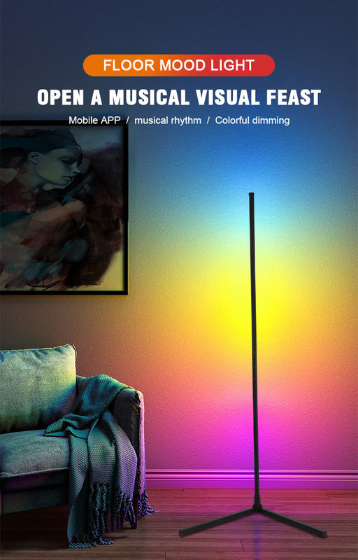 ไฟตกแต่งภายในที่ทันสมัย ไฟพื้น LED RGB IC Smart Corner Atmosphere Light