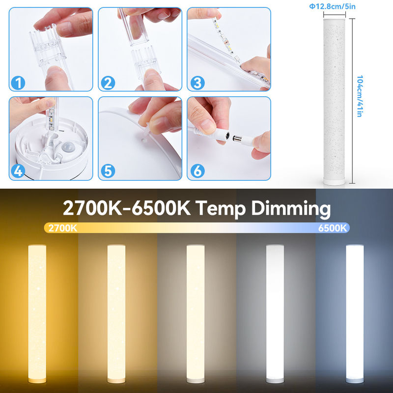 2 โคมไฟพื้นรอบตัวด้วย DC5V 68PCS Chip Digital IP20 ความยาว 1.5m IR Controller PP Covering