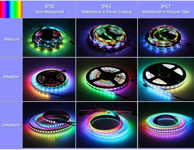 Hongtop 5m/roll 3- SK6812 RGB RGBW RGBWW RGBNW RGBCW แสง LED สเตรปสําหรับเฟอร์นิเจอร์