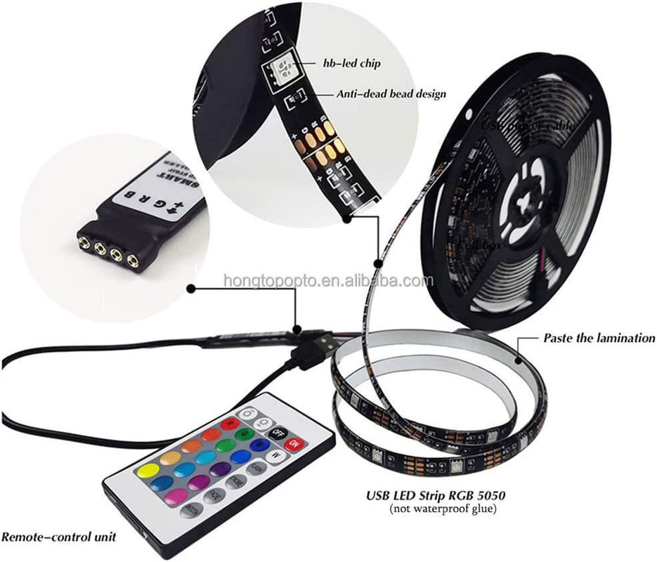 สมาธิ LED Strip สําหรับการตกแต่ง 12V 5V USB การควบคุม Sync เพลงและ RGB อุณหภูมิสี