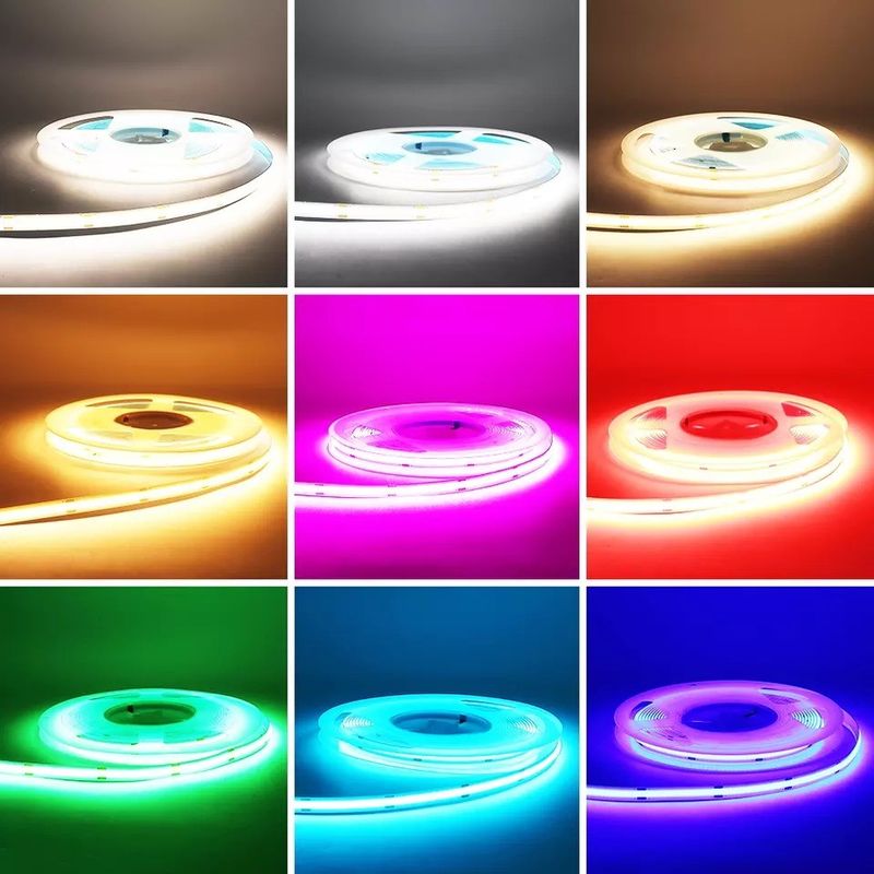 สาย LED Cob ที่ยืดหยุ่นที่มีสีน้ําเงินขาวอบอุ่นและประสิทธิภาพแสงของหลอด 90lm / w