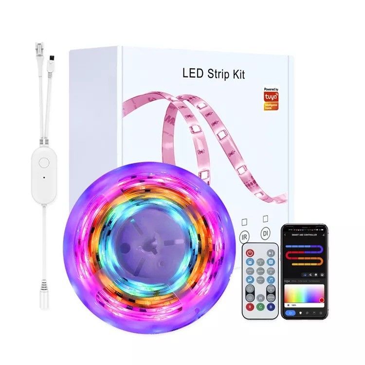 Home Bar LED Light Strips การสนับสนุนการออกแบบสวน Dimmer 12V 32ft Smart 5050 RGB 1670