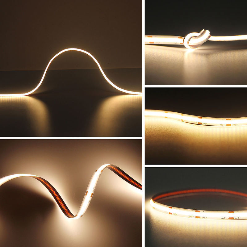 มุมรังสี 120 องศา COB 320 LED 24V 8mm 10mm LED Strip Light สําหรับตกแต่งสวน