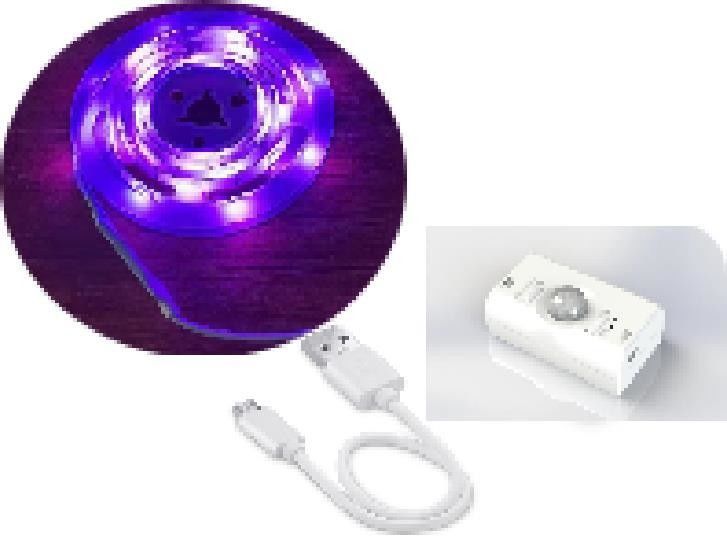 SMD2835 LED Strip Light with Motion Sensor ความยาว 1m USB สามารถชาร์จใหม่ได้ทั้งวันและกลางคืน