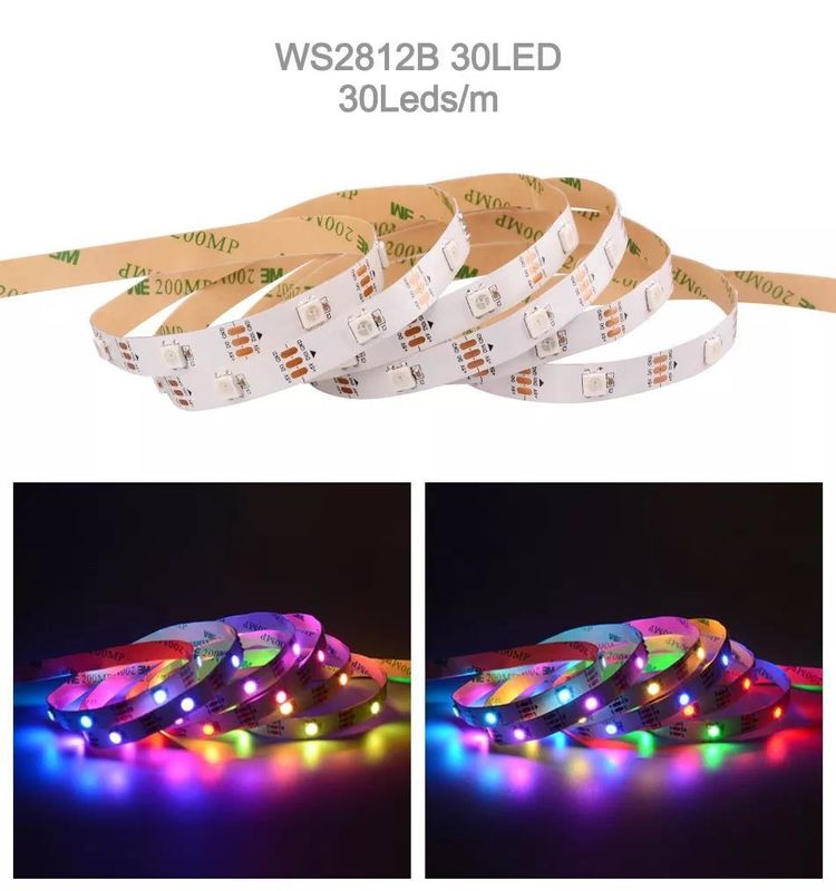 กันน้ํา 12V ws2812 ws2811 Led Strip 60 leds สําหรับสีมงคล RGB การตกแต่ง CRI Ra 80