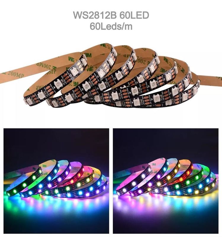กันน้ํา 12V ws2812 ws2811 Led Strip 60 leds สําหรับสีมงคล RGB การตกแต่ง CRI Ra 80