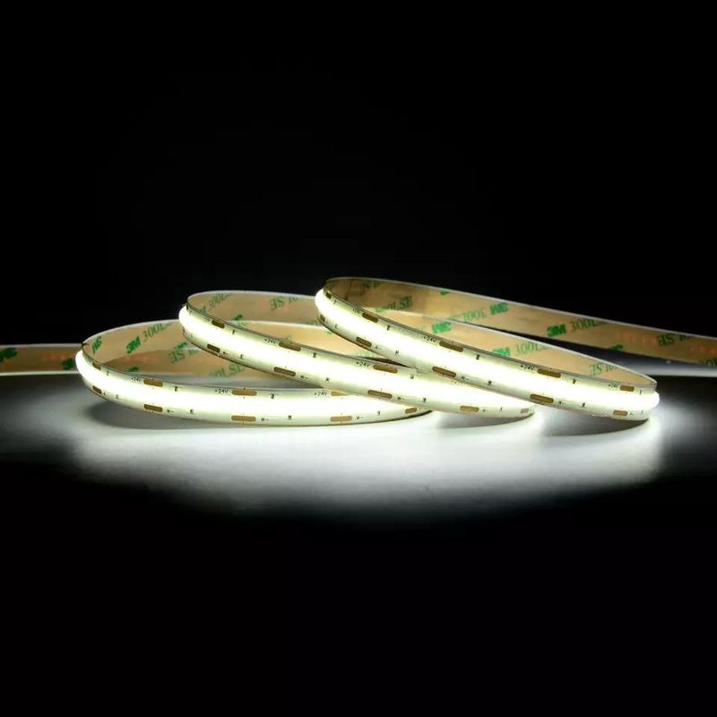 ปรับแต่งแบบยืดหยุ่น 320 480 LEDs Dc 5v 10000 ลูเมน สีขาวอบอุ่น Rgb Fcob Cct Cob Led Strip Light Warehouse