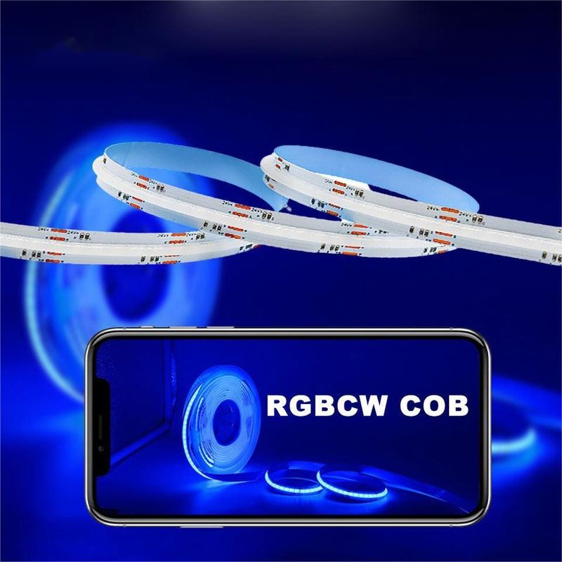 เทป LED 5m/lot Smd 320 384 840 leds/m กันน้ํา ยืดหยุ่น Cob Led Strip Dc 24v Ra90 RGBCCT 3000k 4000k 6000k