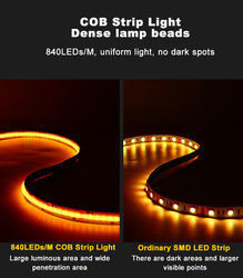 เทป LED 5m/lot Smd 320 384 840 leds/m กันน้ํา ยืดหยุ่น Cob Led Strip Dc 24v Ra90 RGBCCT 3000k 4000k 6000k