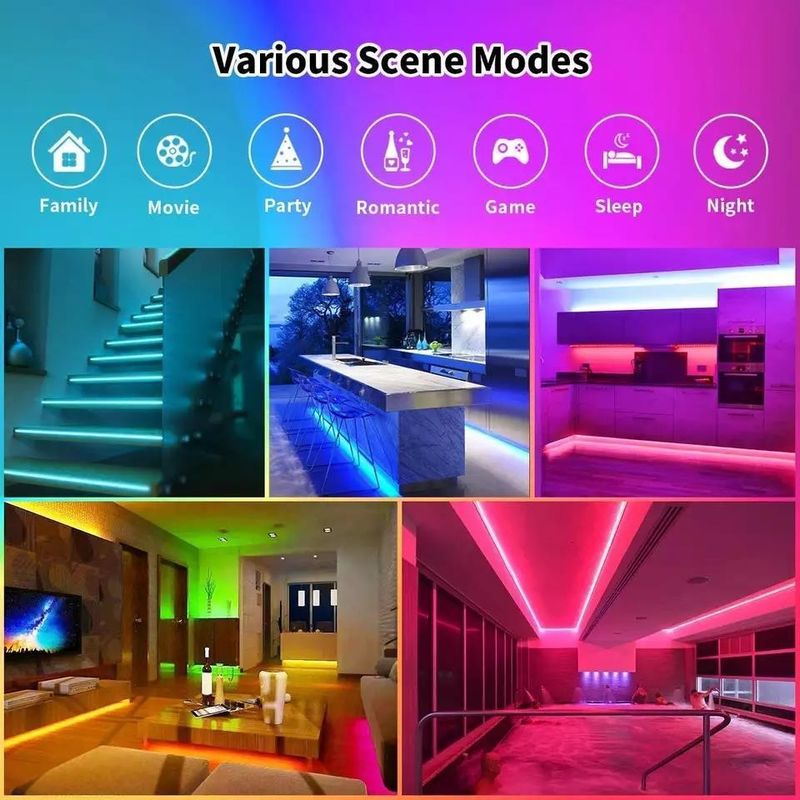 ไฟนาน กันน้ํา IP65 30d / m 5050 RGB LED Light Strips กับรีโมท