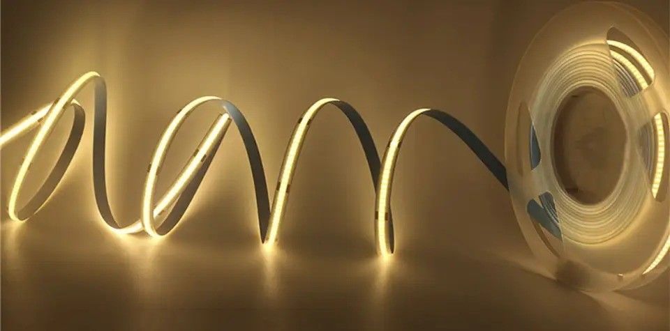 90lm/w หลอดประสิทธิภาพการสว่าง Smart COB Led Strip 12V 24V 5M 252leds สําหรับการโฆษณา